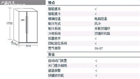 雙門冰柜尺寸大全一覽表,家庭常用雙門冰柜尺寸多大縮略圖